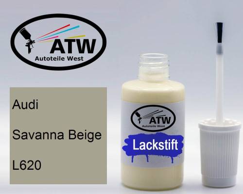 Audi, Savanna Beige, L620: 20ml Lackstift, von ATW Autoteile West.